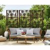 Ejoy 82'' x 32'' x 24'' Brown Decorative Metal Trellis Standing Panel Outdoor/Indoor MT_Bamboo82x32x24inch